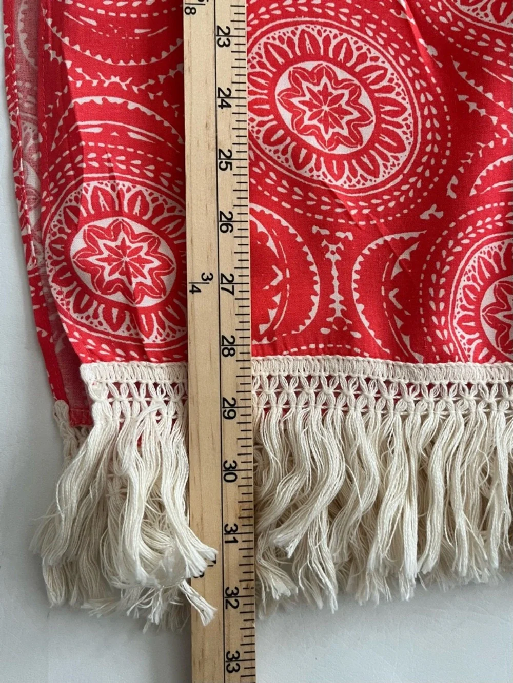 No Boundaries Coral Fringe Kimono Cover-Up